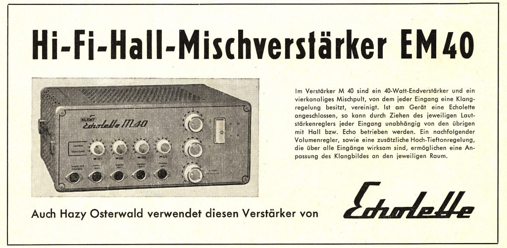 Echolette (E)M40 Werbung aus dem Showbusiness Magazin 1962