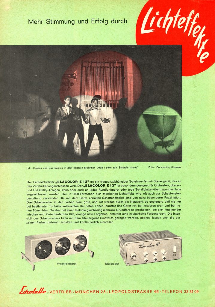Echolette Elacolor E 12 Werbung aus: Showbusiness Magazin 1962