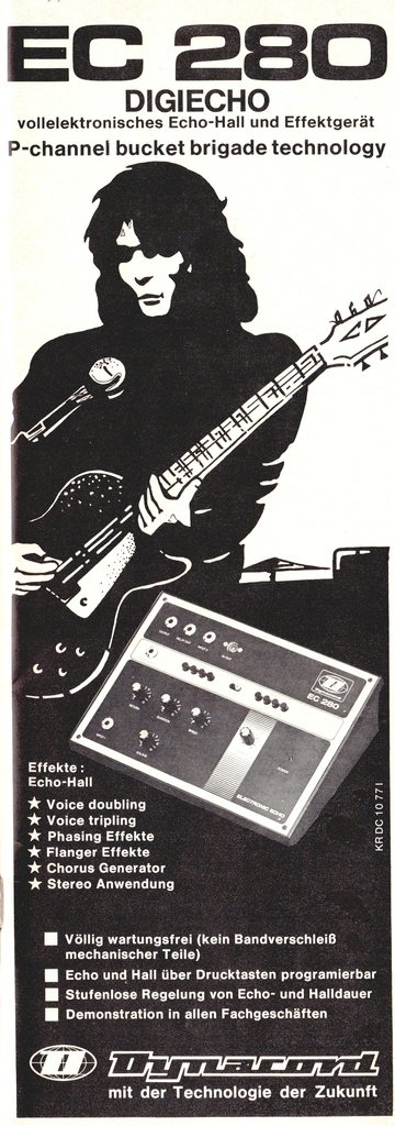 Dynacord Werbung, aus: Fachblatt MusicMagazin 11/1977