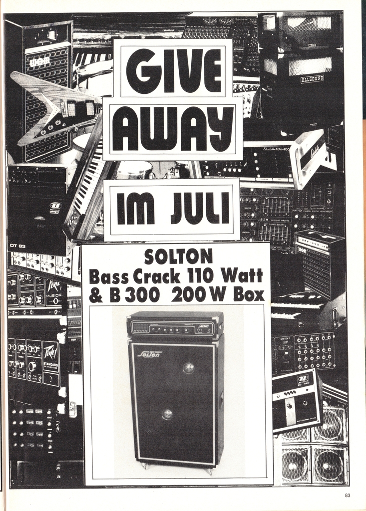 Solton Bass Crack / B300 (Fachblatt MusicMagazin, Juni 1977)