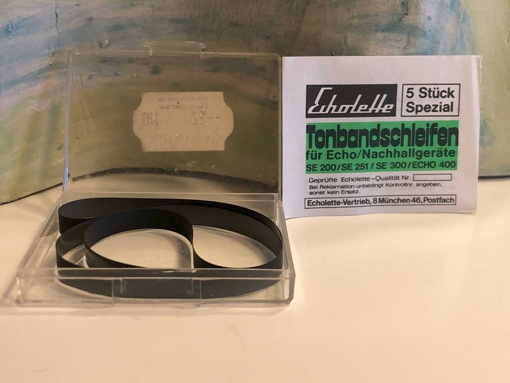 "Echolette grün" - Originale OEM Bandschlaufe für Transistor-Nachhallgeräte von Echolette.