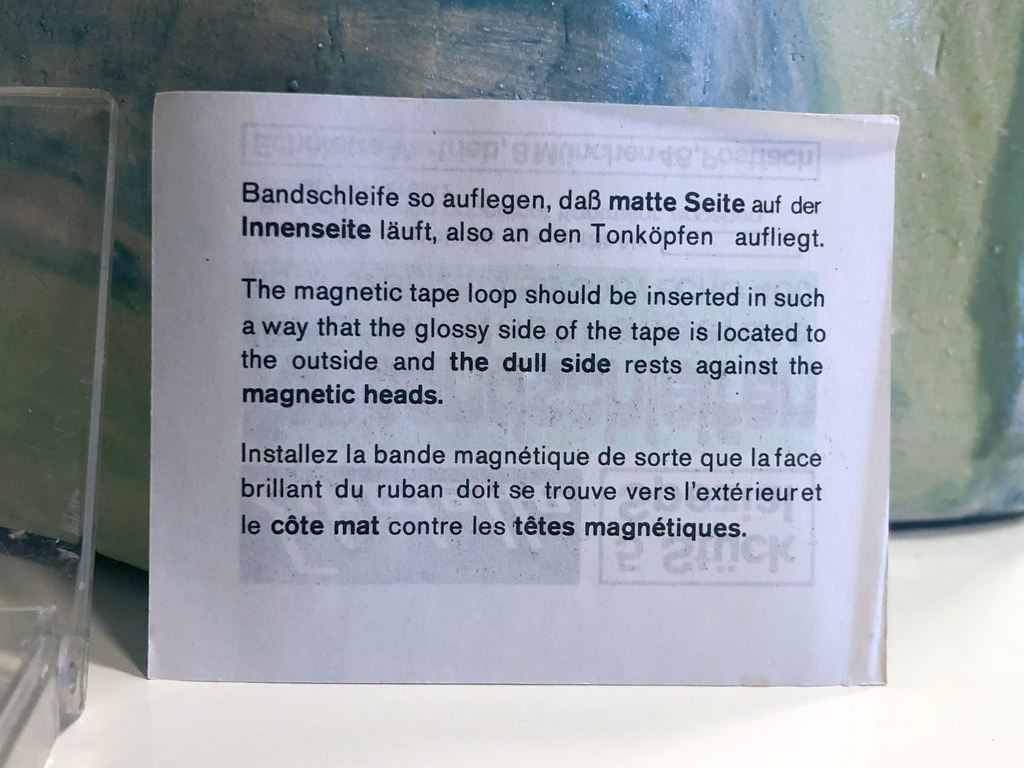 "Echolette grün" - Originale OEM Bandschlaufe für Transistor-Nachhallgeräte von Echolette.